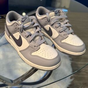 Kids Nike Dunk Gray and White Sneakers